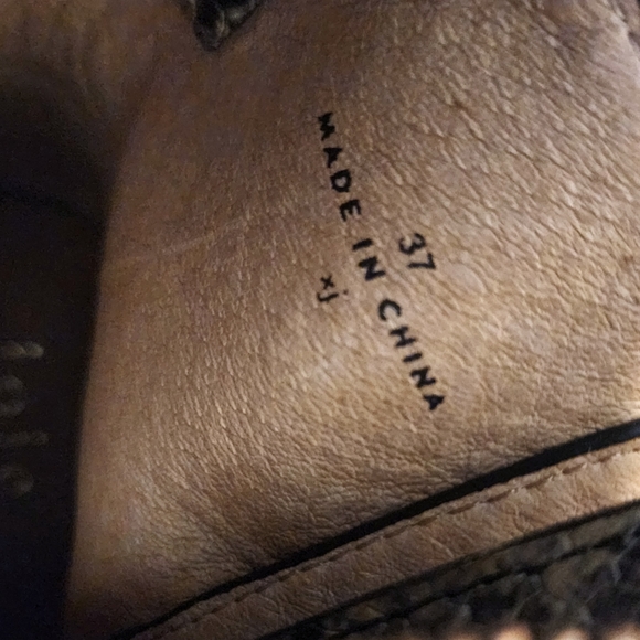 NEW Joie Raster Block Heel Snakeskin Embossed Leather Combat Boots - Picture 9 of 9